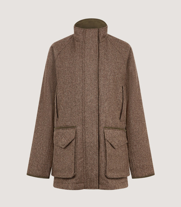 purdey Women's Lightweight Tweed Field Coat in Heather