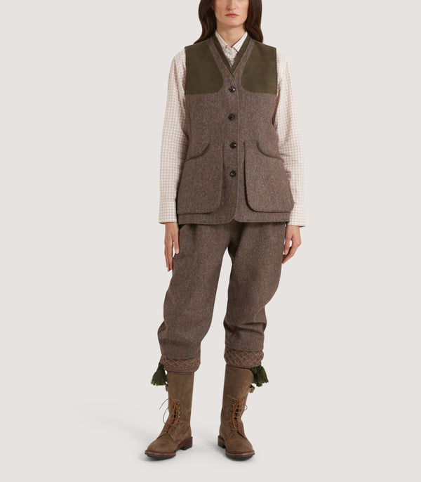 Purdey Women's Lightweight Tweed Shooting Vest In Heather