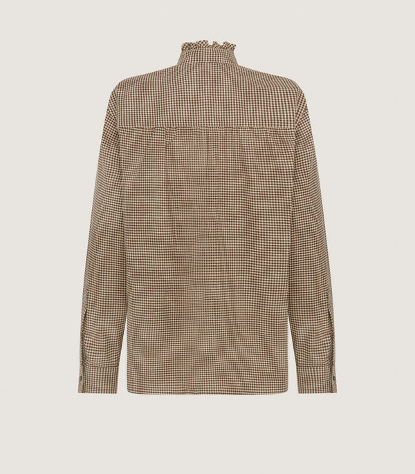 Purdey Women's Micro Check Cotton Pie Crust Shirt In Walnut