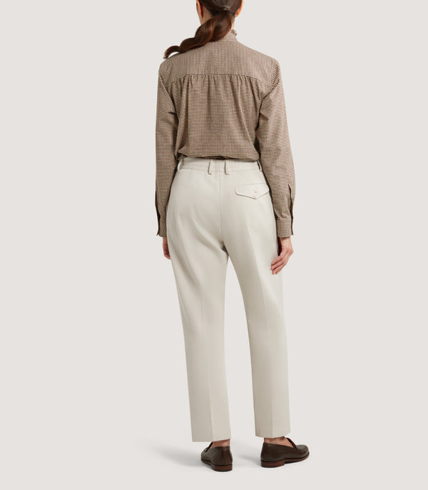 Purdey Women's Micro Check Cotton Pie Crust Shirt In Walnut