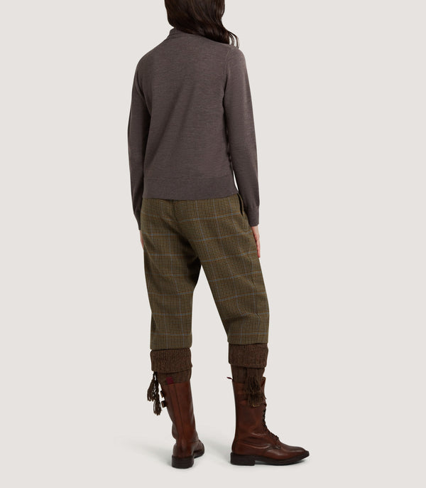 Purdey Women's Newland Tie Neck Sweater In Taupe Brown