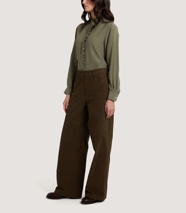 Purdey Women's Straight Leg Seymour Trousers In Dark Olive
