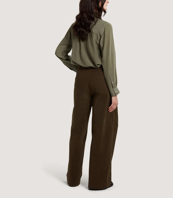 Purdey Women's Straight Leg Seymour Trousers In Dark Olive