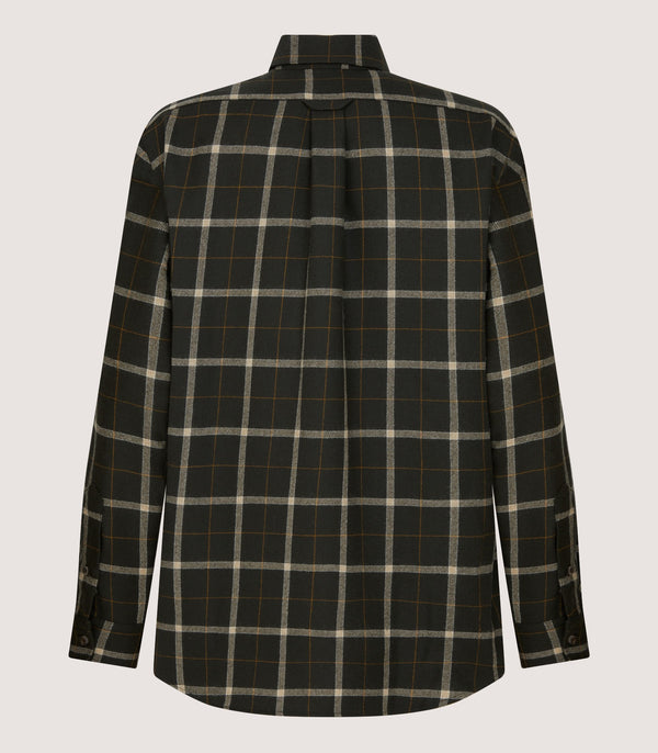 Purdey Women's Tartan Button Down Shirt In Dark Olive