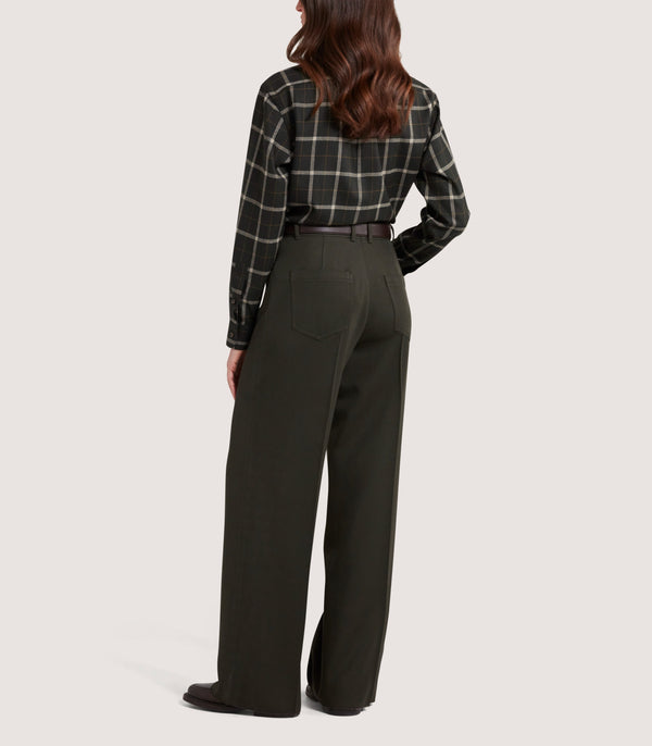 Purdey Women's Tartan Button Down Shirt In Dark Olive