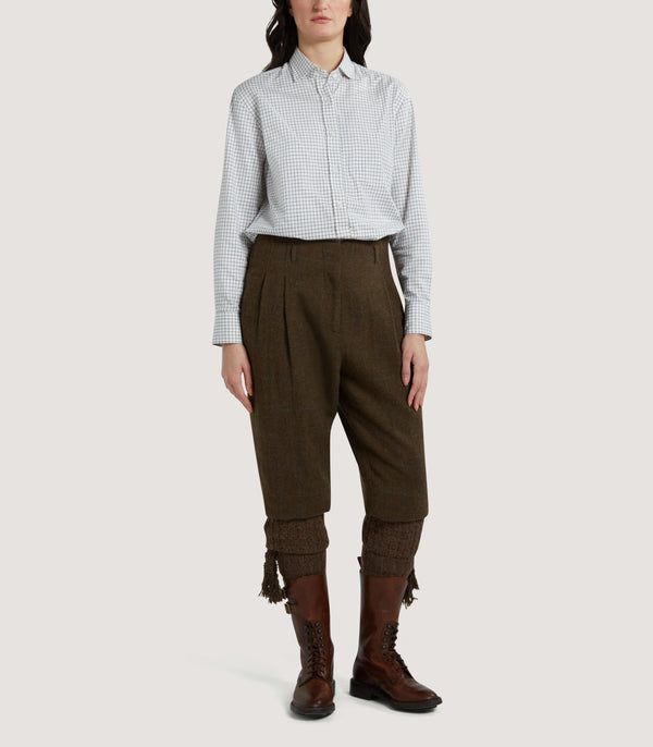 Purdey Women's Tattersall Shooting Shirt In Canvas Blue