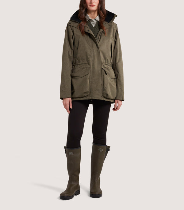 Purdey Women's Technical Lancashire Field Coat In Drab