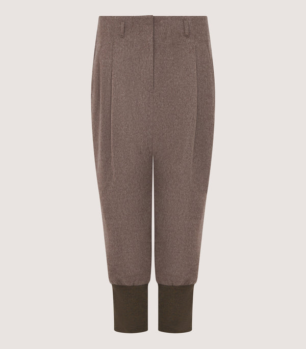 purdey Women's Two Pleat Breek with Storm Cuff in Taupe