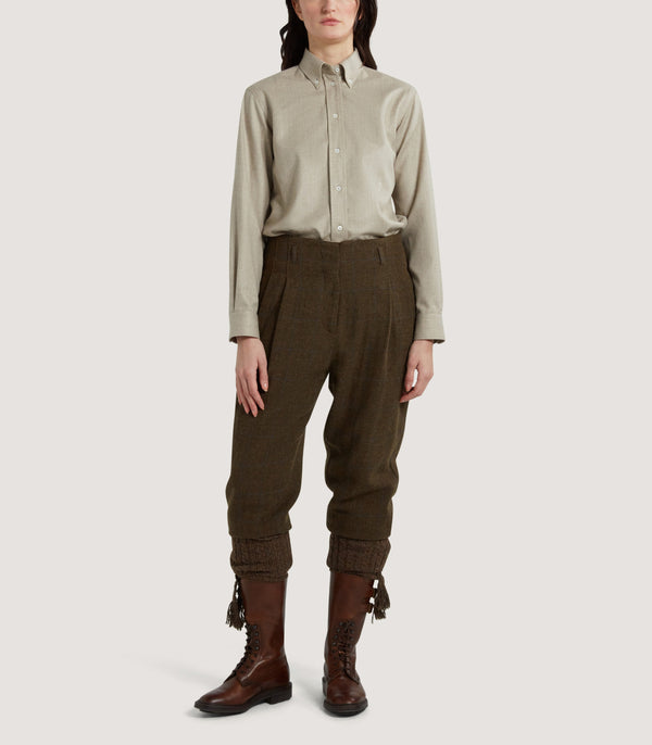 Purdey Women's Wool Cashmere Button Down Shirt In Stone