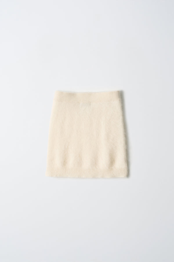 Pure Cashmere Nyc Brushed Cashmere Mini Skirt_Ivory