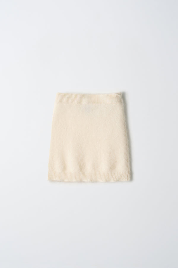 Pure Cashmere Nyc Brushed Cashmere Mini Skirt_Ivory