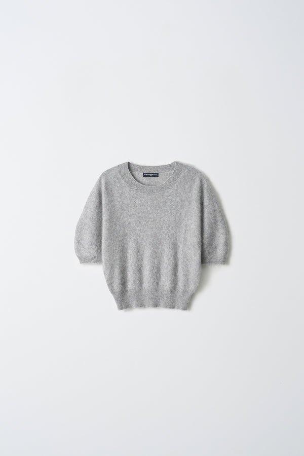 Pure Cashmere Nyc Brushed Puff Shortsleeve Top_Grey Pearl