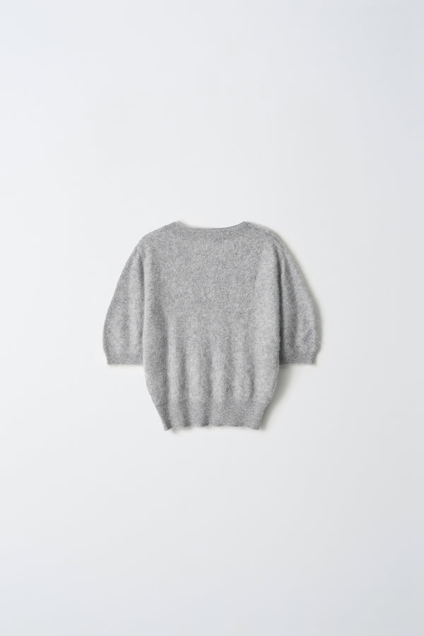 Pure Cashmere Nyc Brushed Puff Shortsleeve Top_Grey Pearl