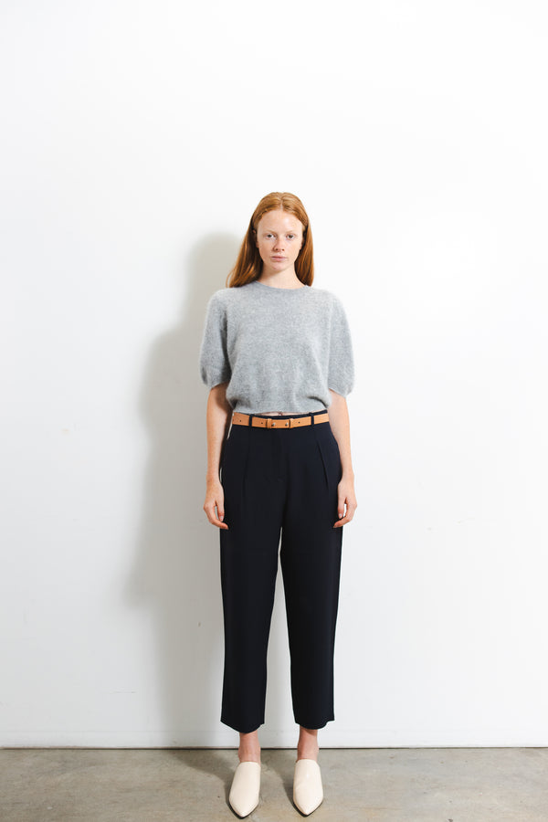 Pure Cashmere Nyc Brushed Puff Shortsleeve Top_Grey Pearl