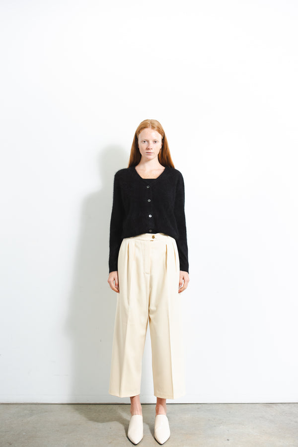 Pure Cashmere Nyc Brushed Sleeveless Top And Cardigan Set_Black