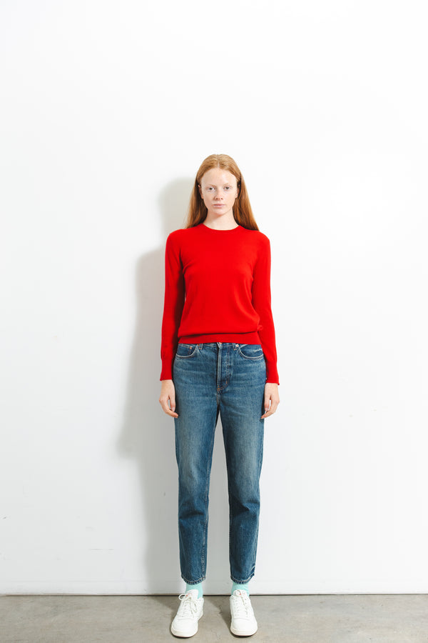 Pure Cashmere Nyc Classic Crew Neck Sweater_Chili Red