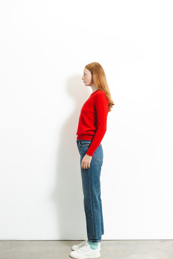 Pure Cashmere Nyc Classic Crew Neck Sweater_Chili Red