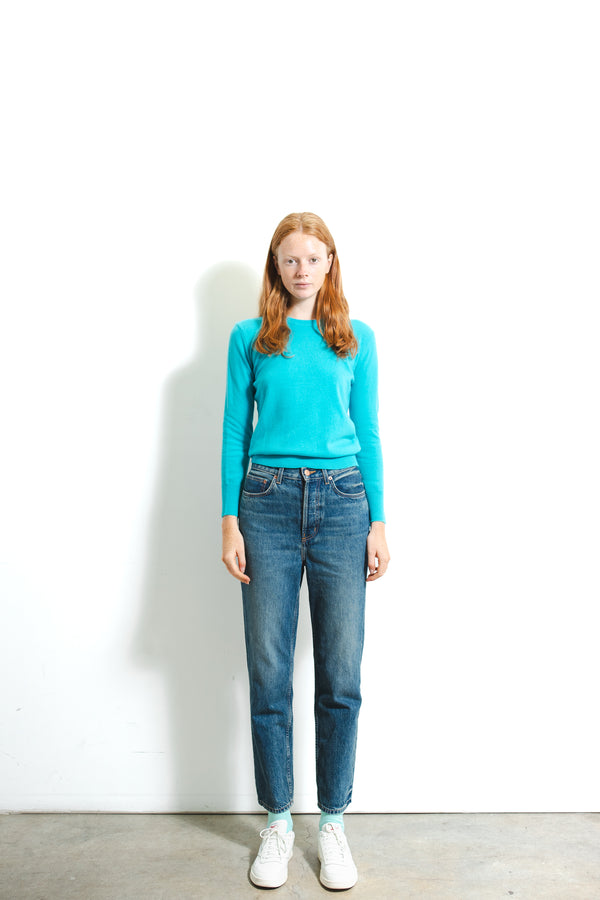 Pure Cashmere Nyc Classic Crew Neck Sweater_French Blue
