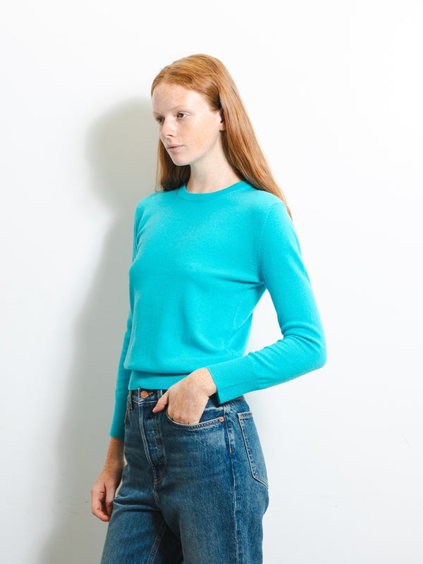 pure cashmere nyc Classic Crew Neck Sweater_French Blue
