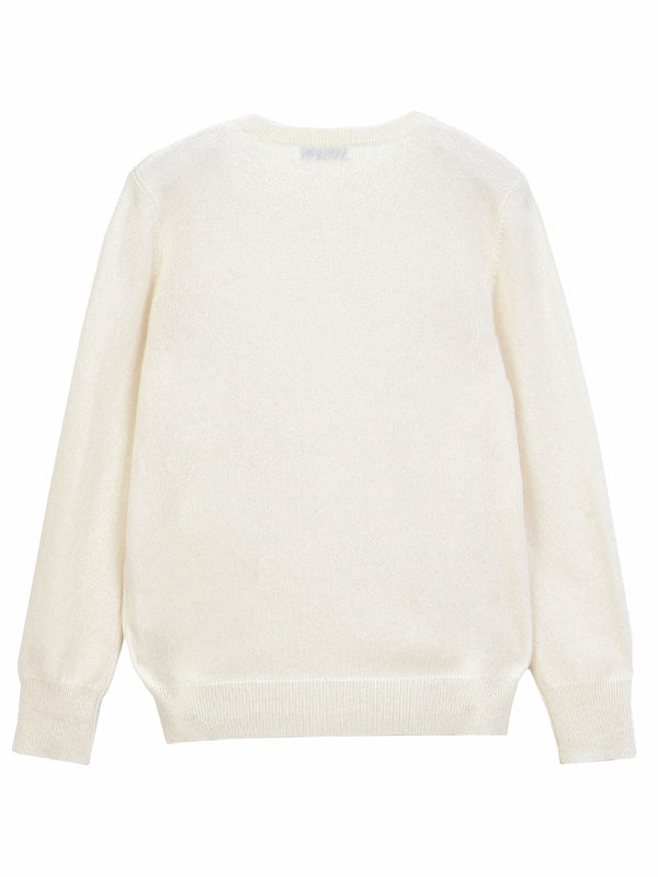 Pure Cashmere Nyc Classic Crew Neck Sweater_Vintage White