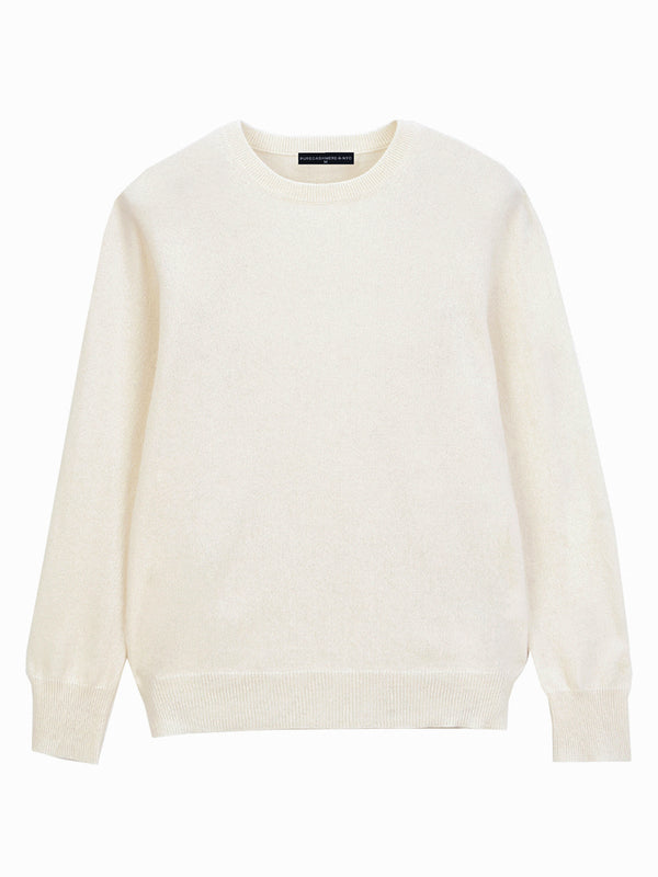 Pure Cashmere Nyc Classic Crew Neck Sweater_Vintage White