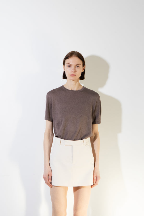 Pure Cashmere Nyc Lightweight Shortsleeve T-shirt_Brown