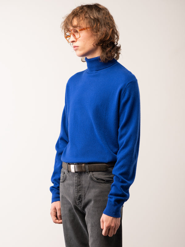 Pure Cashmere Nyc Men Turtleneck Sweater_Royal Blue