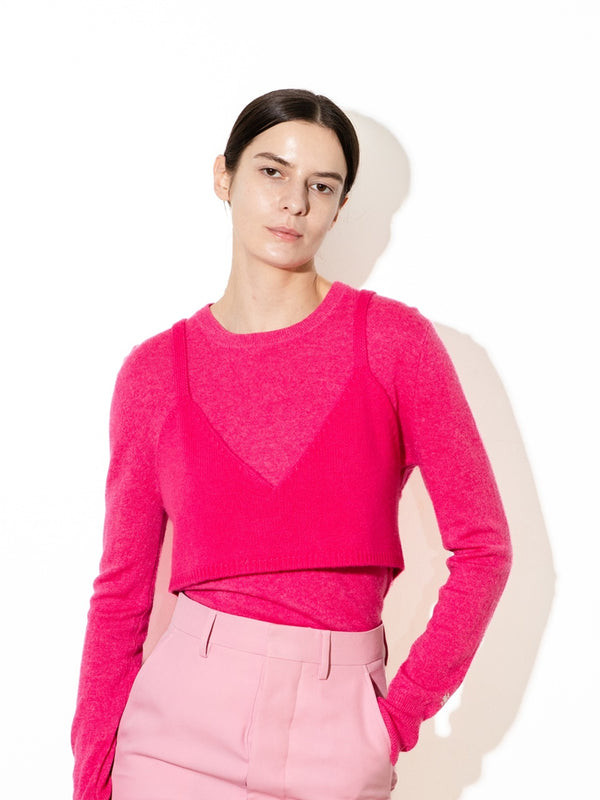 pure cashmere nyc Bustier_Hot Pink