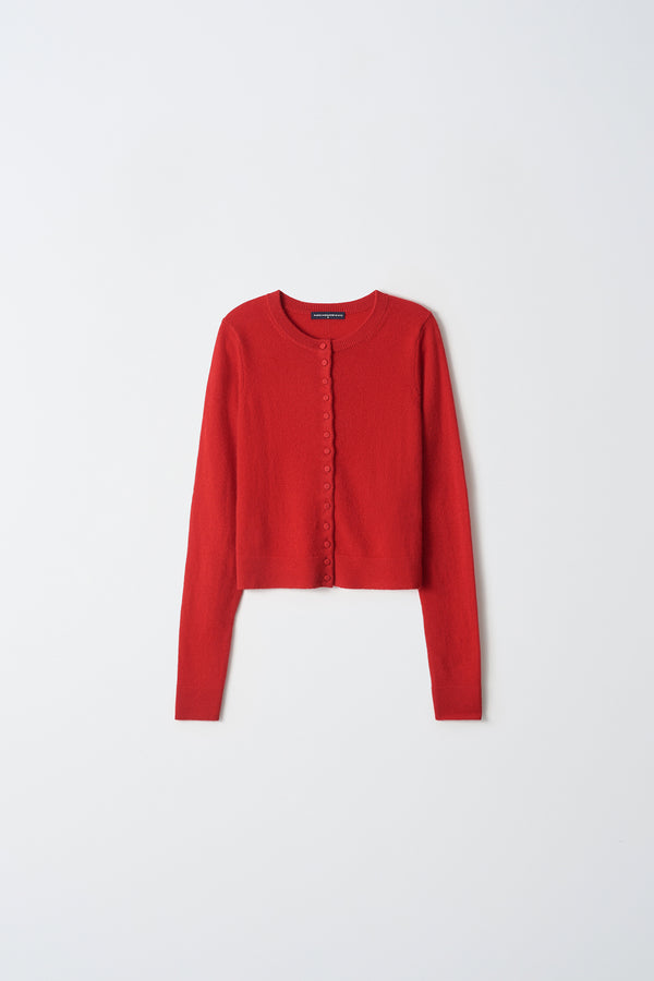 Pure Cashmere Nyc Buttoned Cardigan_Chili Red
