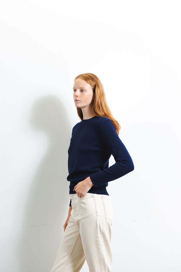 Pure Cashmere Nyc Classic Crew Neck Sweater_Navy