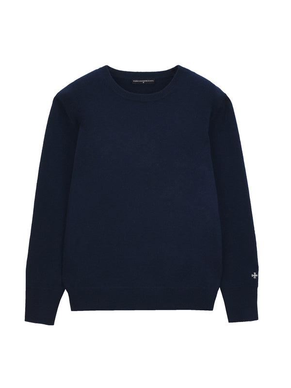 Pure Cashmere Nyc Classic Crew Neck Sweater_Navy