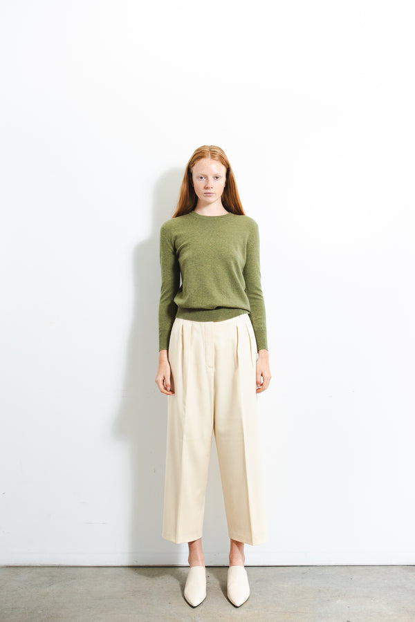 Pure Cashmere Nyc Classic Crew Neck Sweater_Olive