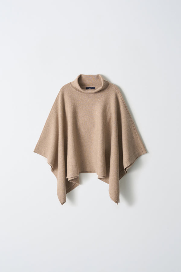 Pure Cashmere Nyc High Neck Poncho_Camel