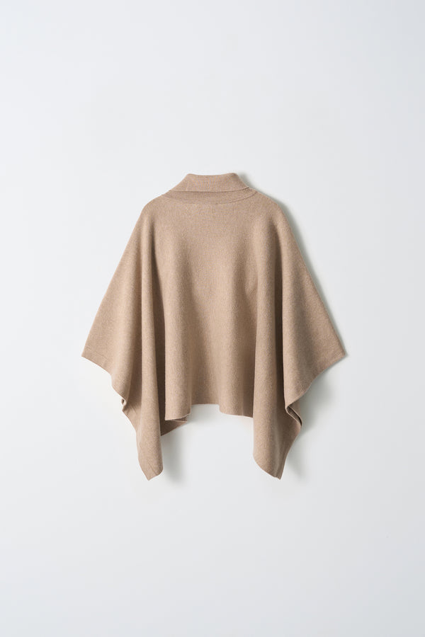 Pure Cashmere Nyc High Neck Poncho_Camel