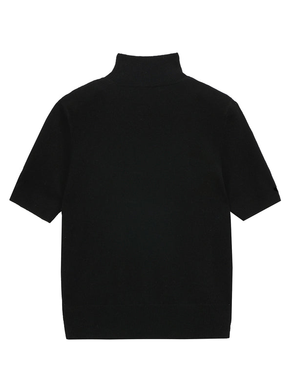 Pure Cashmere Nyc High Neck Shortsleeve_Black