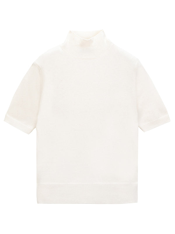 Pure Cashmere Nyc High Neck Shortsleeve_Ivory