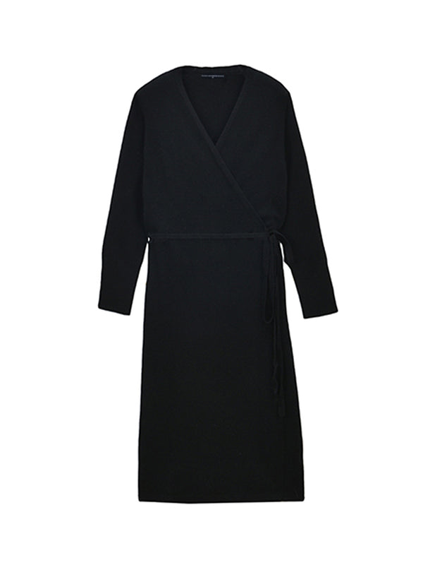 Pure Cashmere Nyc Maxi Wrap Dress_Black