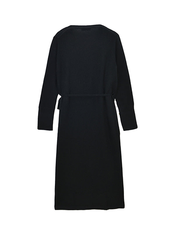 Pure Cashmere Nyc Maxi Wrap Dress_Black