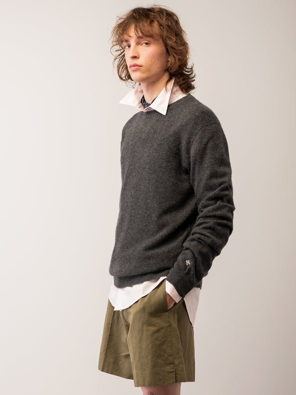 Pure Cashmere Nyc Men Crew Neck Sweater_Graphite