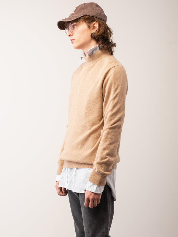 Pure Cashmere Nyc Men Mockneck Sweater_Camel