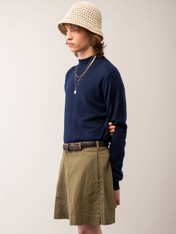 Pure Cashmere Nyc Men Mockneck Sweater_Navy