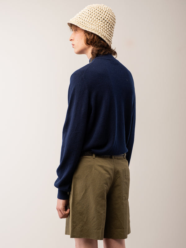 Pure Cashmere Nyc Men Mockneck Sweater_Navy