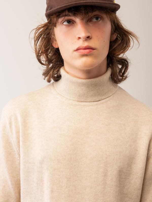 Pure Cashmere Nyc Men Turtleneck Sweater_Oatmeal