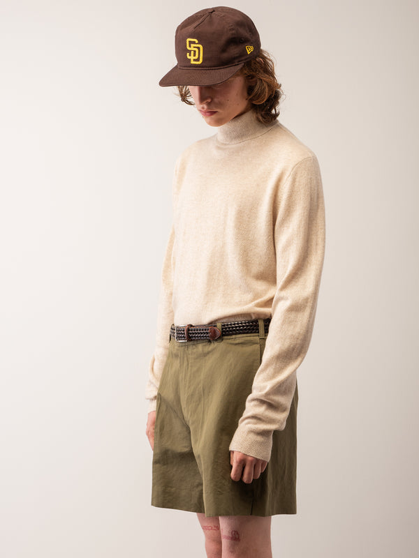pure cashmere nyc Men Turtleneck Sweater_Oatmeal