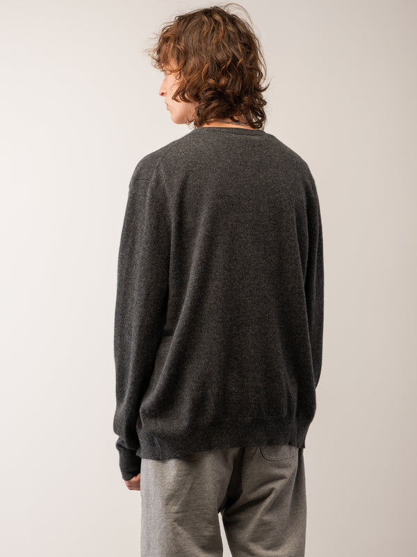 Pure Cashmere Nyc Men V Neck Cardigan_Graphite