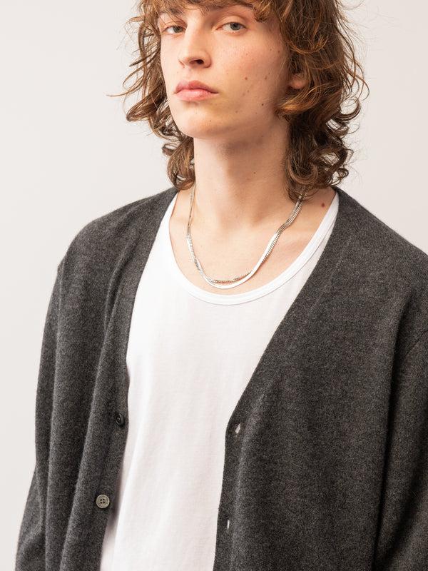 Pure Cashmere Nyc Men V Neck Cardigan_Graphite