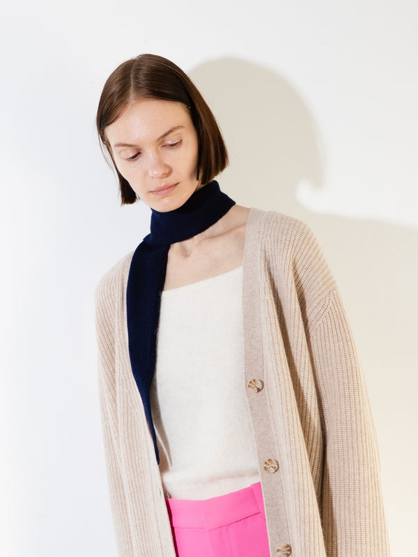 pure cashmere nyc MINI SCARF_Navy