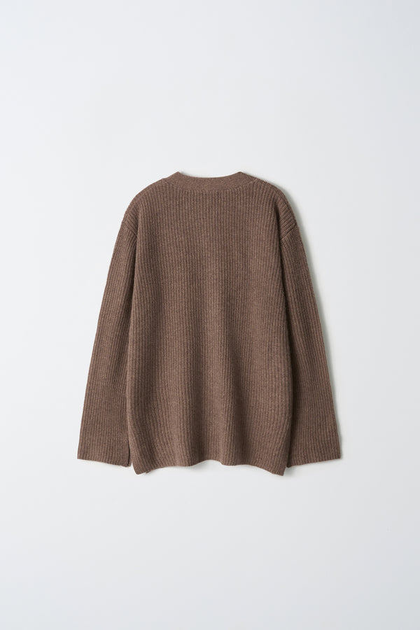 Pure Cashmere Nyc Oversized Ribbed Cardigan_Mocha