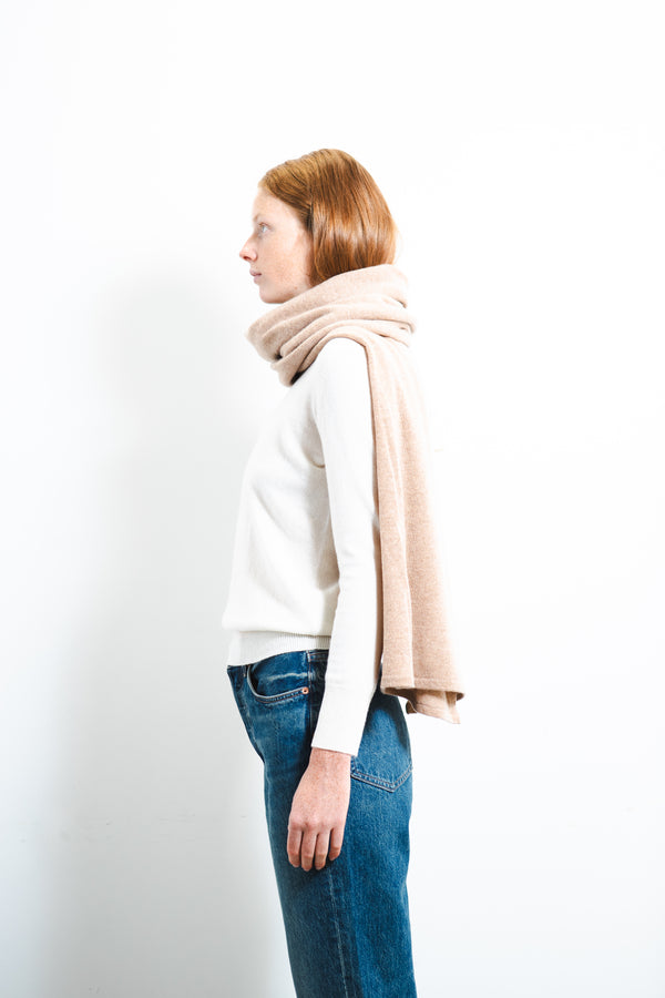 pure Cashmere Nyc Oversized Scarf_Camel