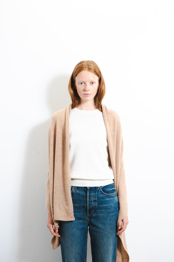pure Cashmere Nyc Oversized Scarf_Camel